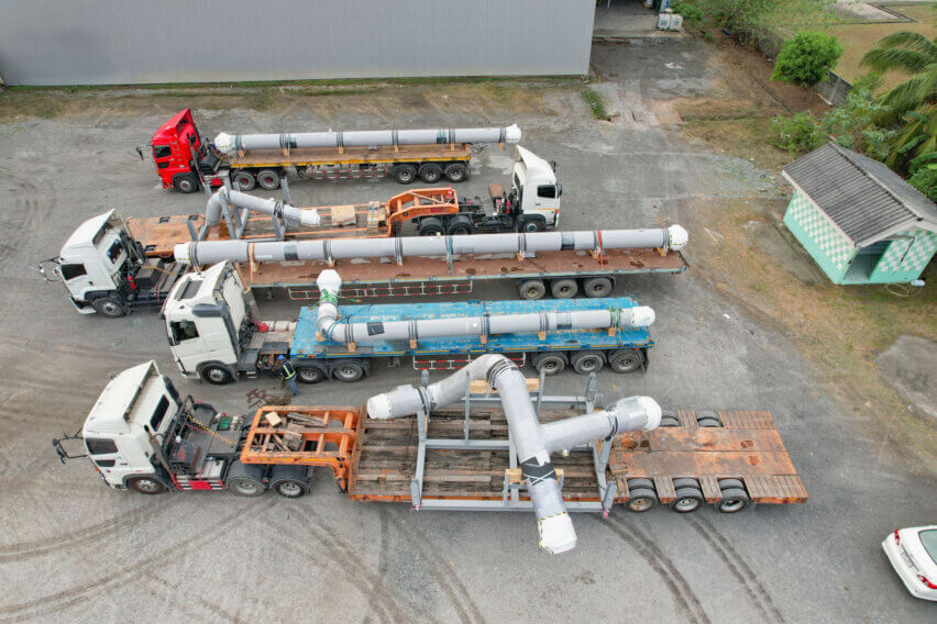 Nine Urgent Air Charters between Thailand and the USA: Spools with odd shapes and dimensions fixed at a specific angle in metal frames to allow for loading into the AN-124-100.