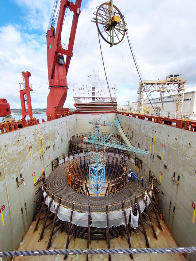 Cable spooling operations at the Port of Hitachi, Japan