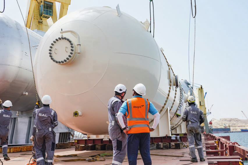 Oman Heavy Lift Project, Cargo securing for the ocean voyage.