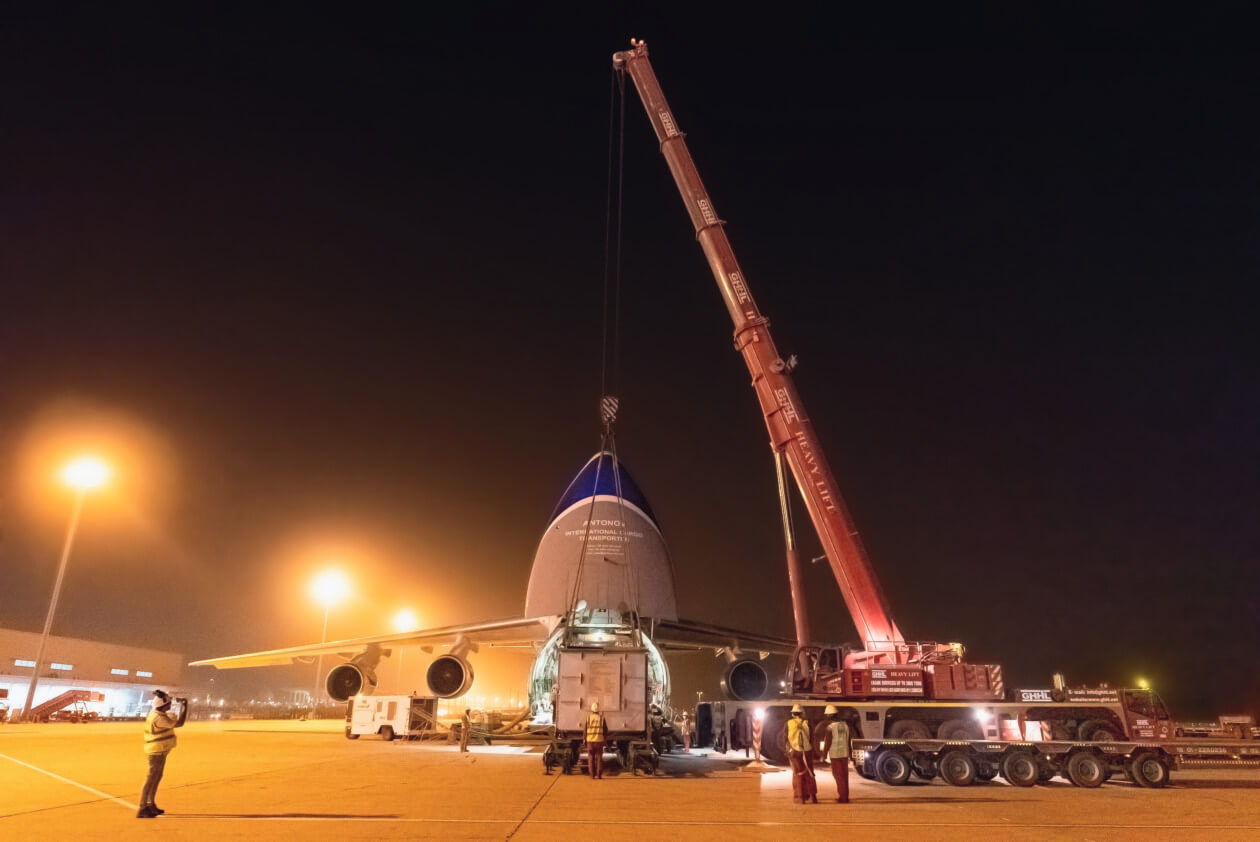 Three Urgent Air Charters from Italy to Saudi Arabia, Discharge operations at King Fahd International Airport, Saudi Arabia