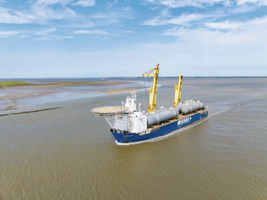 INEOS Project One, The heavy lift crane vessel Jumbo Fairplayer on its voyage to Antwerp Port