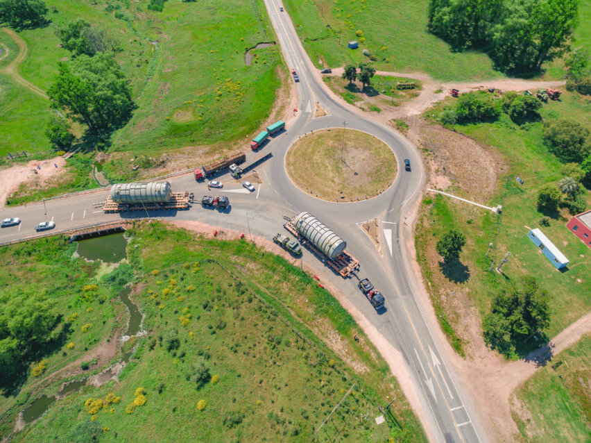 UPM Taurus Project, Extended infrastructure works for the 230 km road transport in central Uruguay, incl. the building of 28 bypasses